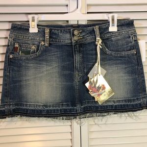 Miss Me Denim & Camo Skirt